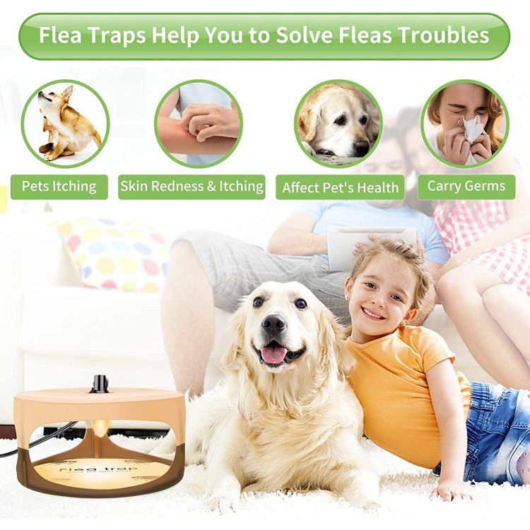 Protecker Flea Traps for Inside Your Home,Flea with Refills and Sticky Pads