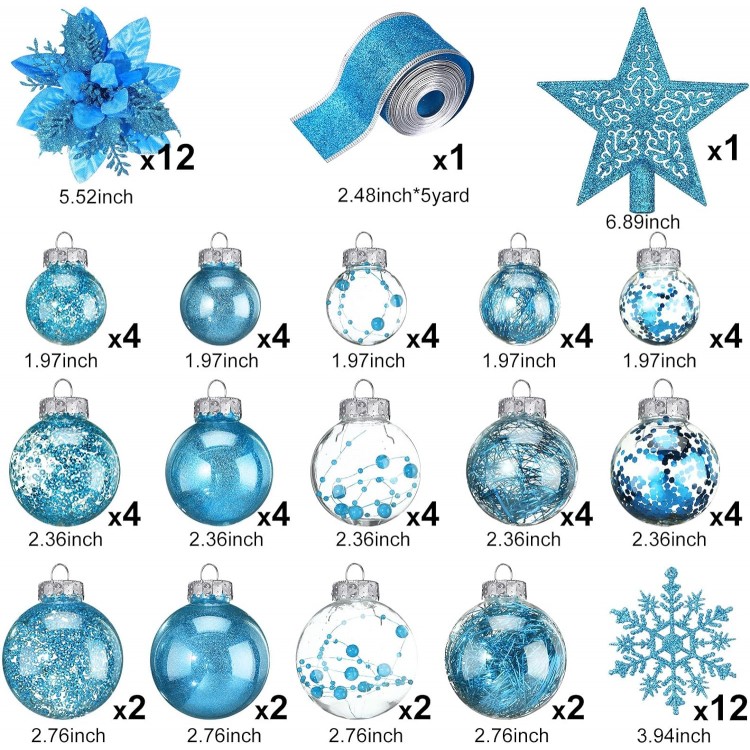 Christmas Ball Ornaments Set Shatterproof Christmas Tree Decorations