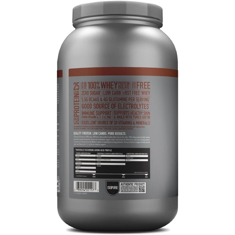 Dutch Chocolate Whey Isolate Protein Powder With Vitamin C & Zinc For Immune Support