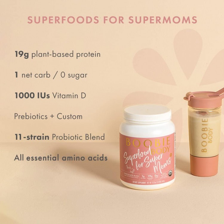 Boobie Body Superfood Protein Shake for Moms, Pregnancy Protein Powder, Lactation Support to Increase Milk Supply