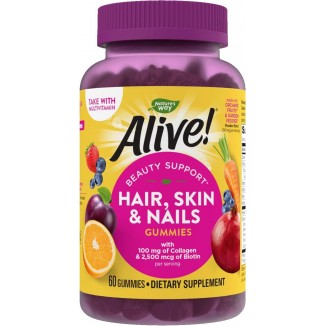 Hair, Skin & Nails Gummies With Biotin And Collagen, Beauty Support, Strawberry Flavored