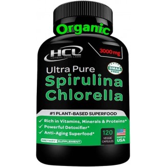 Chlorella Spirulina Powder Capsules Organic