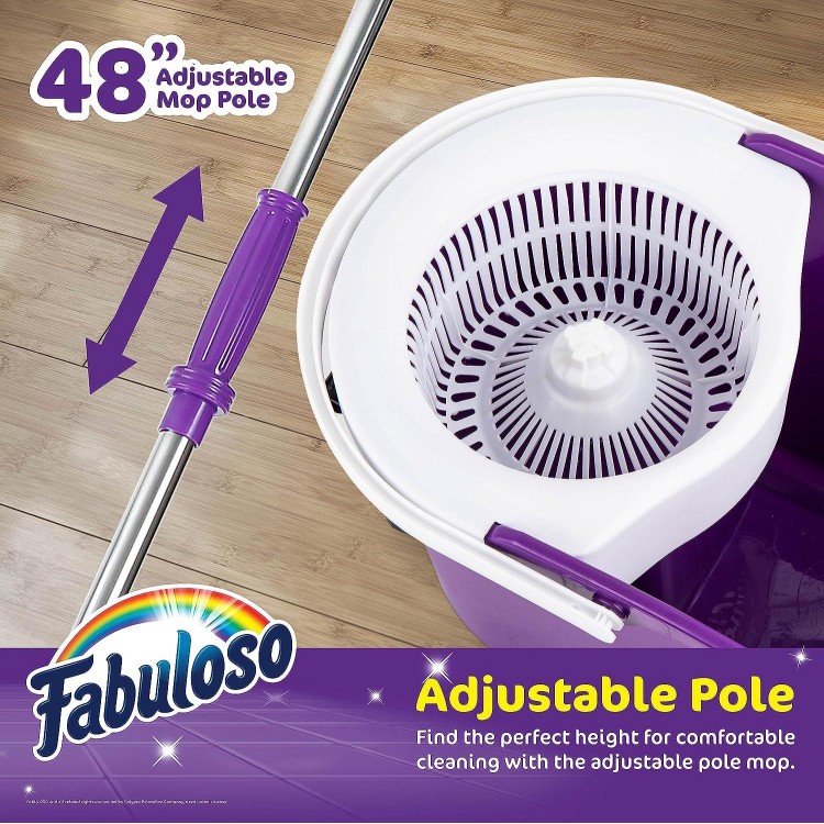 Fabuloso Spin Mop and Bucket, Hands-Free Wringing Spin Bucket