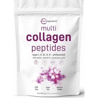Multi Collagen Protein Powder– Unflavored Collagen Peptides – Keto & Paleo Friendly, Easy Dissolve