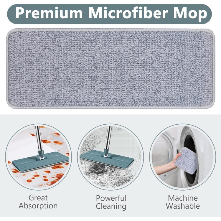 Aifacay Floor Mop and Bucket Set, with Wringer Extended Stainless Steel Handle Mop