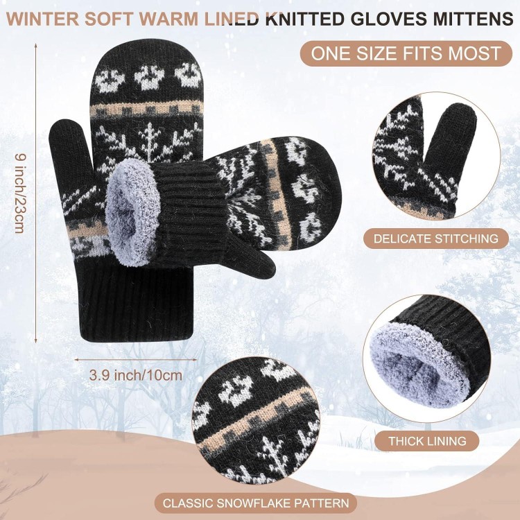 Vicenpal 3 Pairs Women's Winter Gloves Warm Lining Mittens