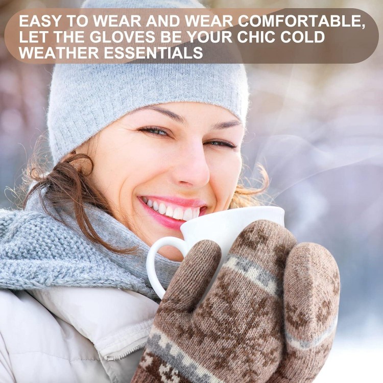 Vicenpal 3 Pairs Women's Winter Gloves Warm Lining Mittens