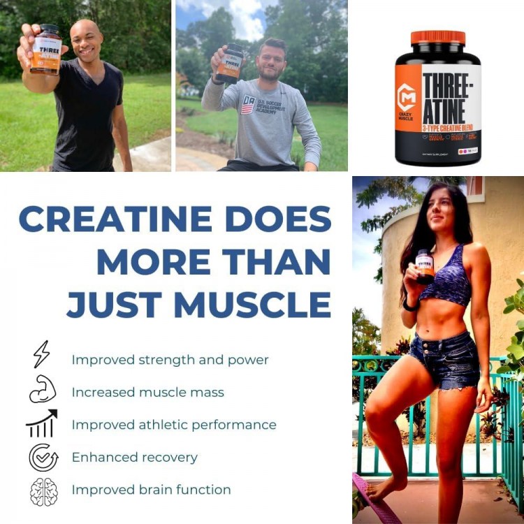 Creatine Pills - 5g 3X Pure Creatine Monohydrate Pills - Pre Workout Bulk Muscle Mass Gainer
