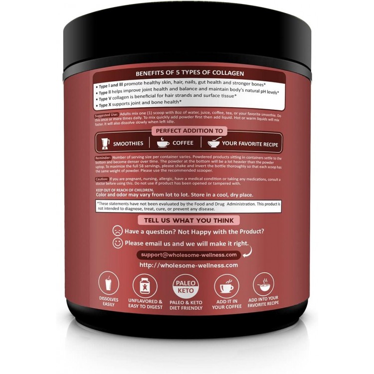 Multi Collagen Protein Powder Hydrolyzed (Type I II III V X) 