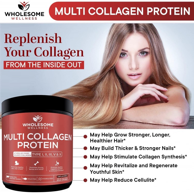 Multi Collagen Protein Powder Hydrolyzed (Type I II III V X) 