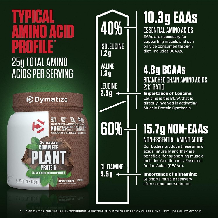 Vegan Plant Protein, Creamy Chocolate, 25g Protein, 4.8g BCAAs