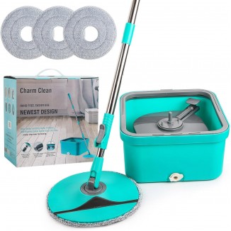 Spin Mop and Bucket Set,Mop and Bucket with Wringer Set