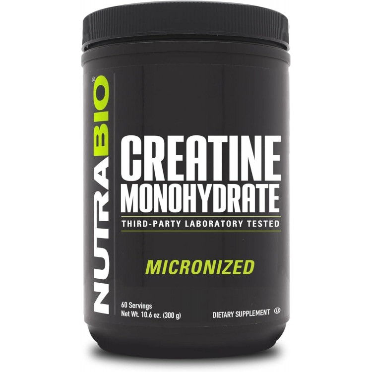 NutraBio Creatine Monohydrate - Pure Grade - Supports Muscle Energy and Strength - (300 Grams)