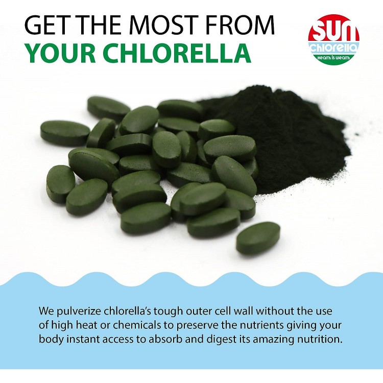 Chlorella 500mg Whole Body Wellness Green Algae Superfood Supplement