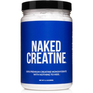 NAKED nutrition Pure Micronized Creatine Monohydrate - 100 Servings - 500 Grams, 1.1Lb Bulk, Vegan