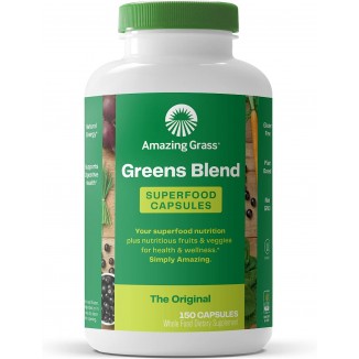 Superfood Capsules: Super Greens with Organic Spirulina, Chlorella