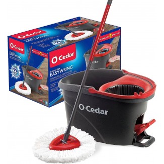  Microfiber Spin Mop, Bucket Floor Cleaning System, Red, Gray