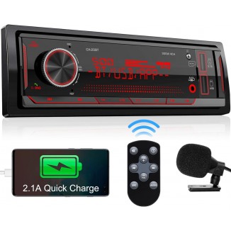 Single Din Stereo Marine Radio: Bluetooth Car Audio Receivers with Digital LCD Display | FM AM Car Radio