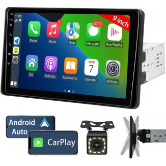 9 Inch Car Stereo Single Din Radio with Apple Carplay and Android Auto,Touch Screen Bluetooth Car Audio