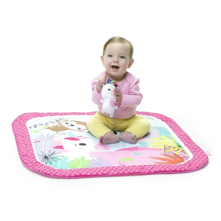 Bright Starts Unicorn Crew Baby Activity Gym & Play Mat with Taggies, Newborn and up