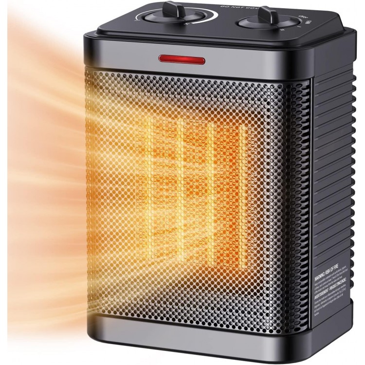 1500W Portable Space Heater for Indoor Use, 2S Rapid Heating