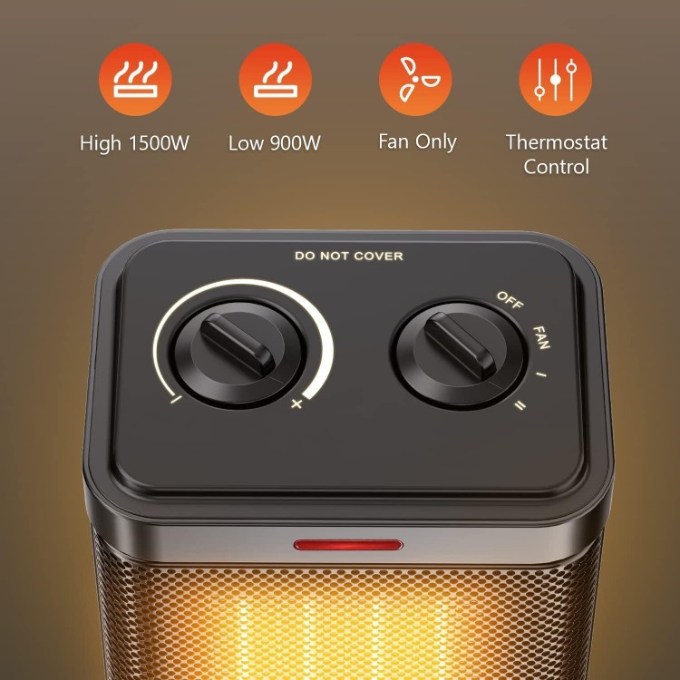 1500W Portable Space Heater for Indoor Use, 2S Rapid Heating