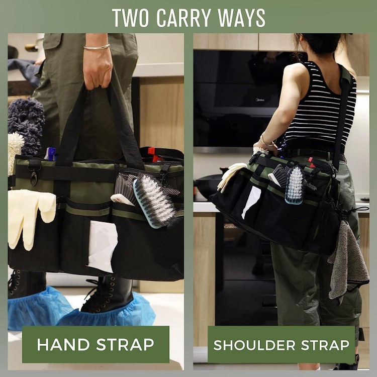 SCAVATA Cleaning Caddy Supplies Organizer with Handle & Shoulder Straps