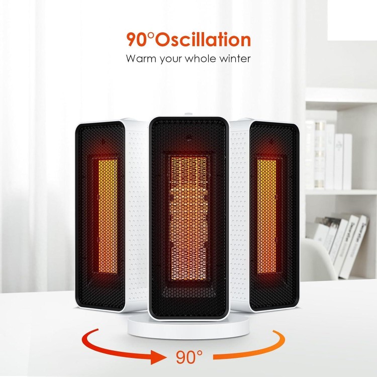 Qoosea Indoor Electric Space Heater - Oscillation - Portable Ceramic Heater