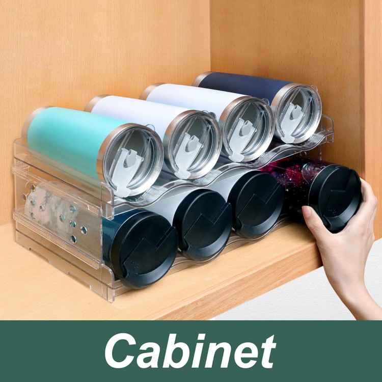 TIPGO Water Bottle Organizer for Cabinet Tumbler Organizer for Kitchen Cabinets