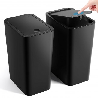 ITCPRL Bathroom Trash Can with Lid, Garbage Can with Pop-Up Lid