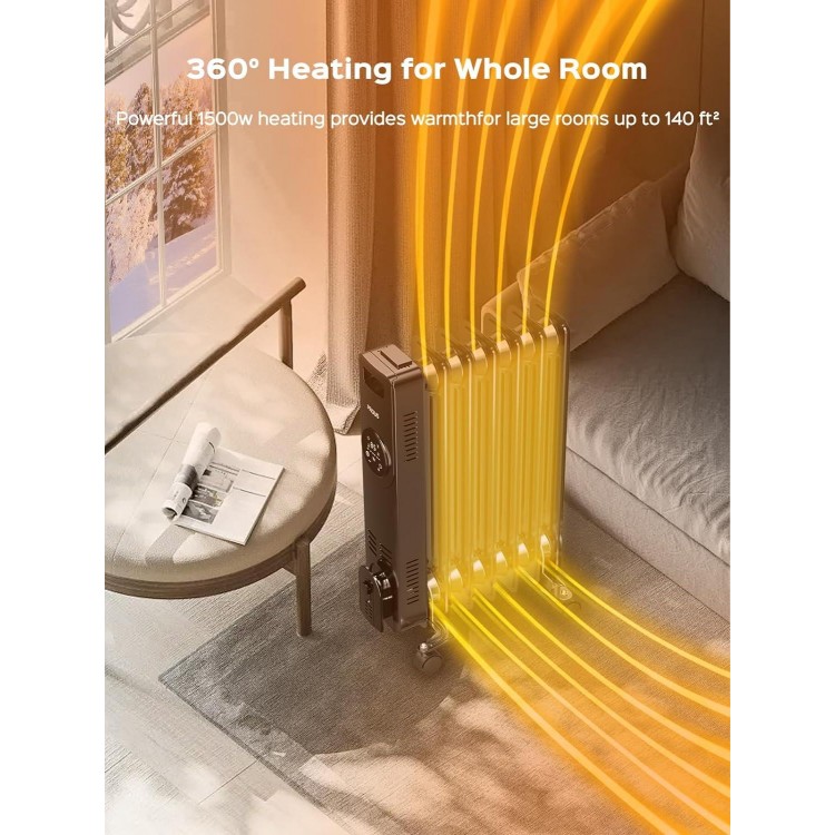 PROUS Radiator Heater, Oil Filled Heaters for Indoor Use with Thermostat