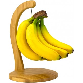 Totally Bamboo Banana Holder, Banana Hanger Stand with Stainless Steel Hook