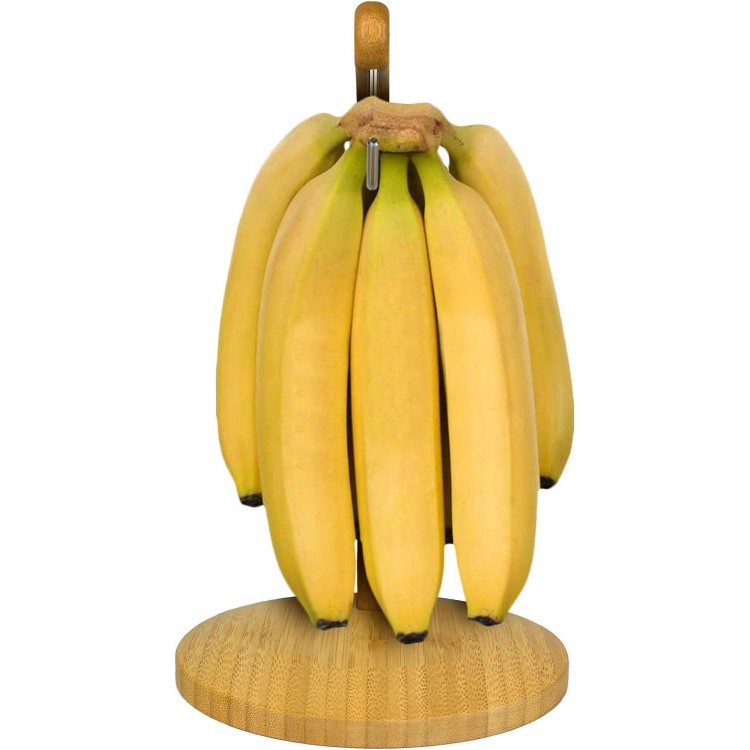 Totally Bamboo Banana Holder, Banana Hanger Stand with Stainless Steel Hook