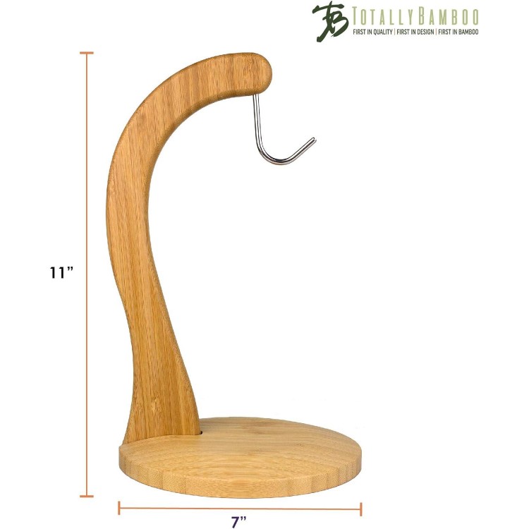 Totally Bamboo Banana Holder, Banana Hanger Stand with Stainless Steel Hook