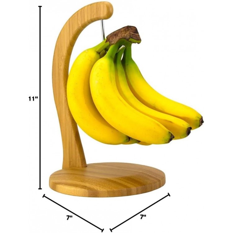 Totally Bamboo Banana Holder, Banana Hanger Stand with Stainless Steel Hook