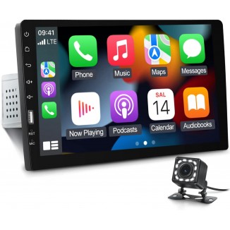 9inch Single Din Touchscreen Car Stereo Compatible with Apple Carplay and Android Auto, Bluetooth Car Radio