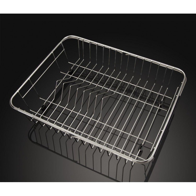 SANNO Expandable Dish Drying Rack Over with Utensil Silverware Storage Holder