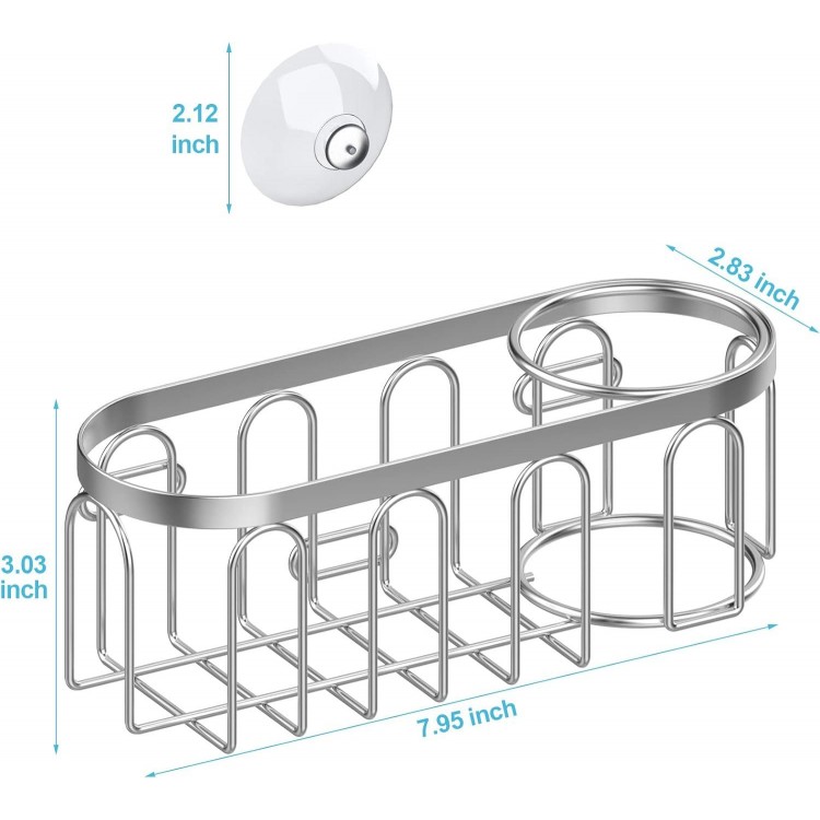 Yazoni 2-in-1 Sponge Holder for Kitchen Sink, Suction Cup Rack/Caddy