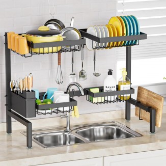 SNSLXH Over The Sink Dish Drying Rack, Sink Rack for Kitchen
