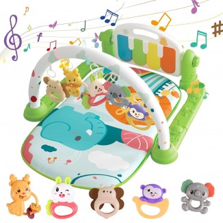 Funny Play Piano Gym Mats ,Detachable Baby Play Gym Mat with Music and Lights 