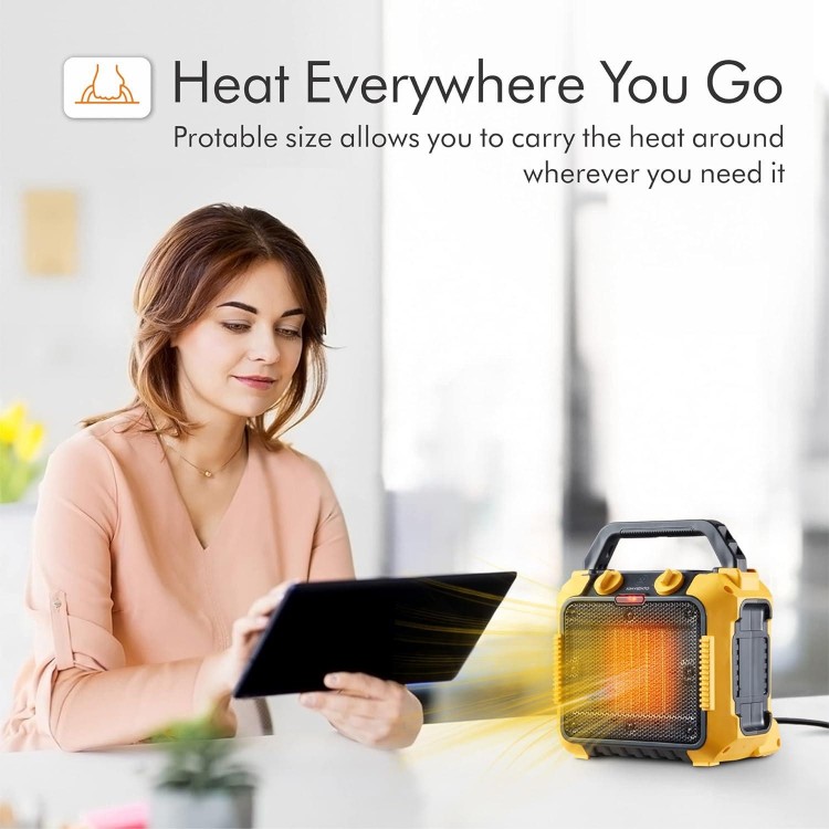 Portable Space Heater - Electric Small Ceramic - Overheat & Tip-Over Protection