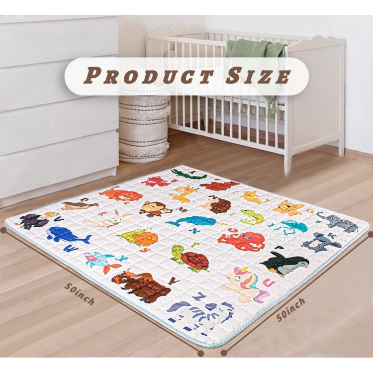 Beavtaens Baby Play Mat,  Foldable Thick Activity Mat for Floor, Skin Friendly Infant Crawling Mat