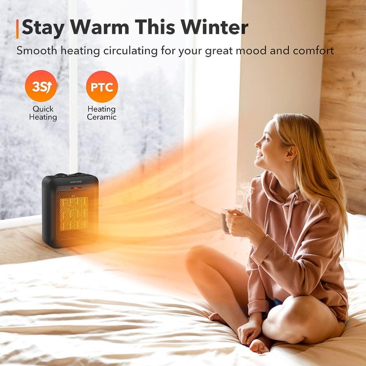 GiveBest Portable Ceramic Space Heater, 1500W/750W Electric Heater
