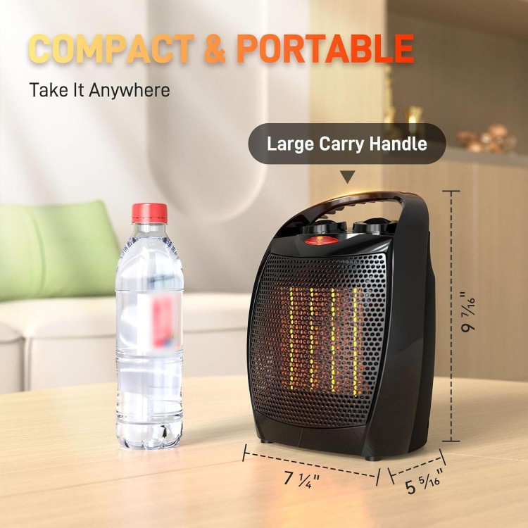 Rintuf 1500W Small Ceramic Space Heater - 3 Modes