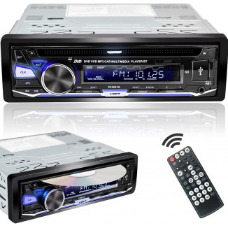 Alondy Single Din Car Stereo with CD/DVD Player | Bluetooth | FM/AM/RDS Radio | USB SD AUX Audio Receiver