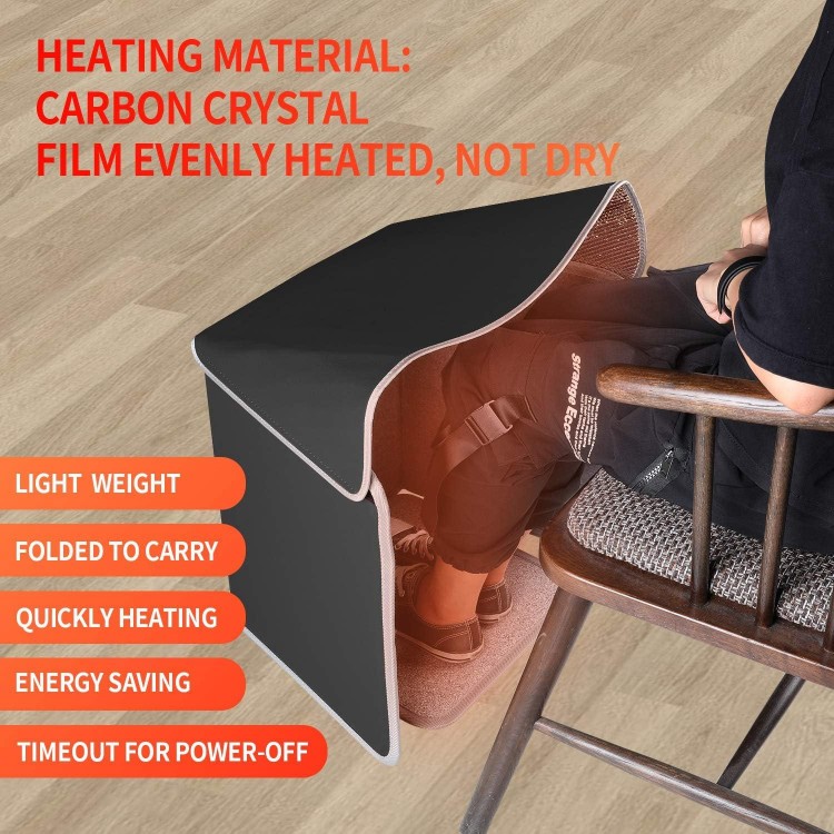 TISHIJIE Folding Space Heaters Electric Foot Warmer with Overheat Protection