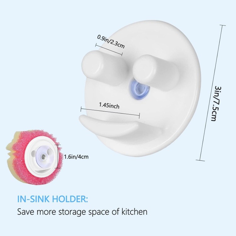 Sponge Holder, Sink Caddy for Scrub Sponges for Holding Smiley Sponges 