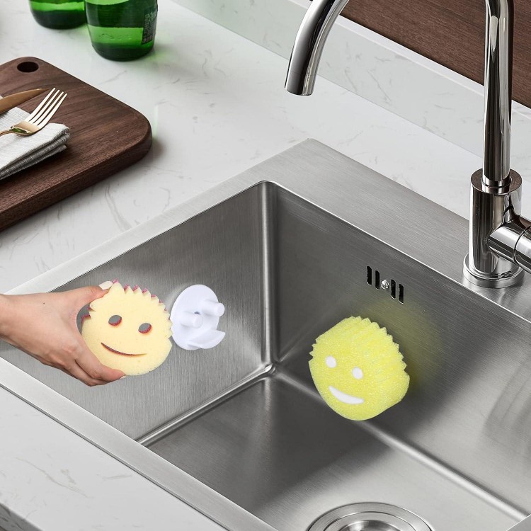 Sponge Holder, Sink Caddy for Scrub Sponges for Holding Smiley Sponges 