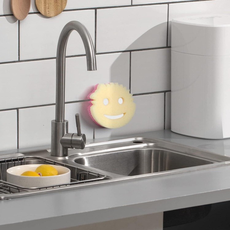 Sponge Holder, Sink Caddy for Scrub Sponges for Holding Smiley Sponges 