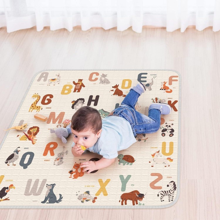 Woodland Animal Baby Play Mat Washable Splat Mat